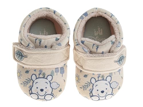 Image of Disney Baby Booties Girls Boys Infant Shoes - Mickey, Minnie and Winnie the Pooh First Walker Warm Socks Newborn Crib Slippers (Size 2,3,4 Infant)
