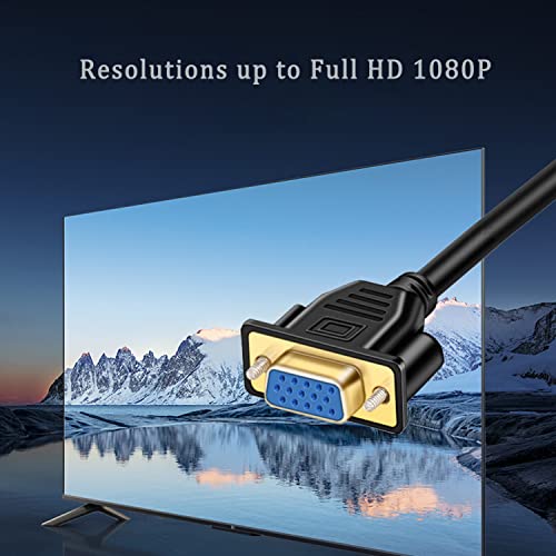 Uv-Cable Vga Extension Cable, Vga Cable Male To Female 6 Feet (Vga 15 Pin), Svga Male To Female Hd15 Monitor Video Adapter Cable Support 1080P Full Hd For Laptop, Pc, Projector, Hdtv, Display #TOP3
