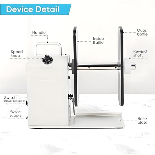 Nawijak etykiet – w pełni automatyczna, dwustronna przegroda, dwukierunkowe przewijanie, szerokość 120 mm, prędkość 20 cm/s do magazynowania i logistyki