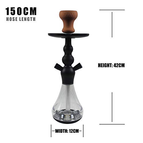16" mittleres Shisha-Set, komplettes Zubehör, klare Acrylvase, 59" Einzelschlauch, BPA-frei, geeignet für zu Hause oder auf Reisen, tragbare Shisha – Bild 3