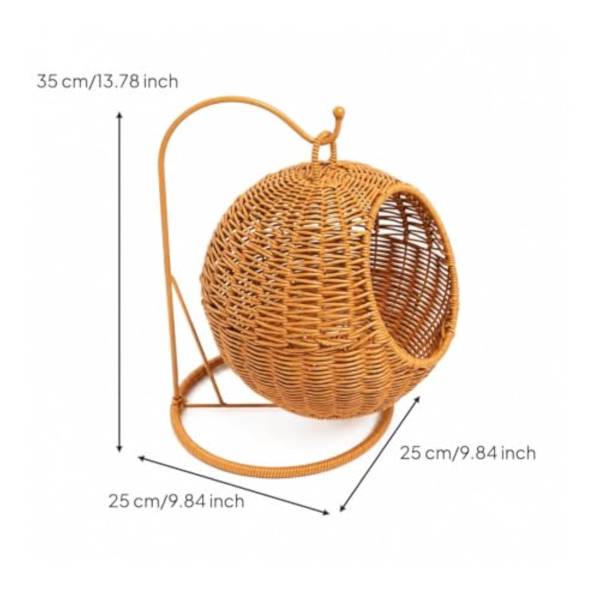 Hand-Woven Hanging Basket with Stand