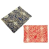 HOODANCOS Bolsa de Almacenamiento de Brocado Estilo Chino Bordado Budista, Decorativa y Ligera, 2 Piezas para Oficina y Uso Exterior