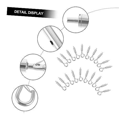 Homoyoyo 20 piezas Tensores Pequeños para Cables de Cobre de 2.4 x 0.71 x 0.31 pulgadas, diseño ligero de acero inoxidable para suspensión miniatura 6