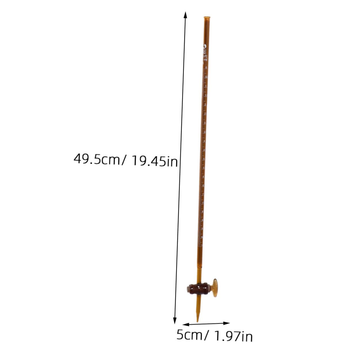TEHAUX Burette De Laboratoire Transparente Pour Analyses Chimiques Matériel De Verrerie De Chimie Instrument De Laboratoire