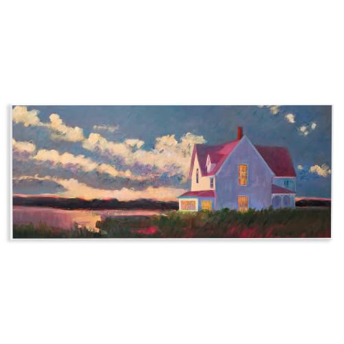 'Coastal House Panoramic Clouds Landscape'| Wall Plaque Art