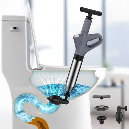 Desatascador tuberías profesional a presión, destapador de cañerías con manómetro visible, apto para WC, lavabos y fontanería del hogar