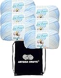 Lion Brand Ice Cream Yarn Blueberry 923-203 (6 écheveaux) Lot de 6 pelotes de fil à tric...