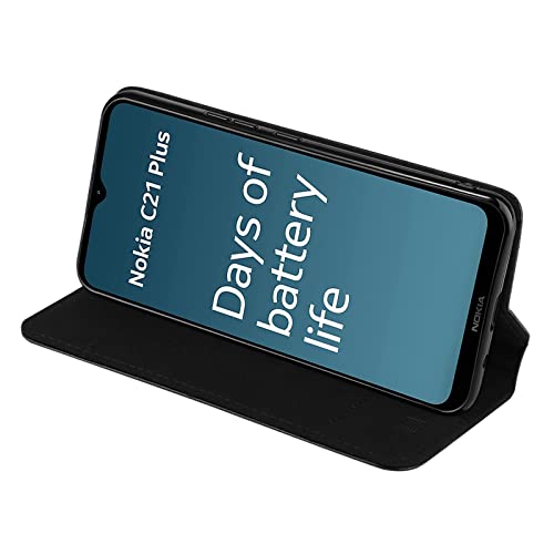 32nd Classic Series 2.0, Real Leather Book Wallet Flip Case Cover For Nokia C21 Plus, Real Leather Design With Card Slot - Image 3