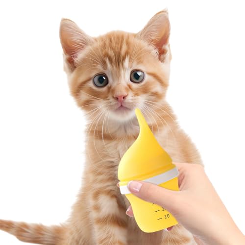 Nybhyjka Biberón para Cachorros y Gatitos, Biberón de Leche para Gatos bebés | Biberón para Cachorros y Gatitos pequeños de 40 ml,Alimentador Reutilizable del Animal doméstico de la entrerrosca del