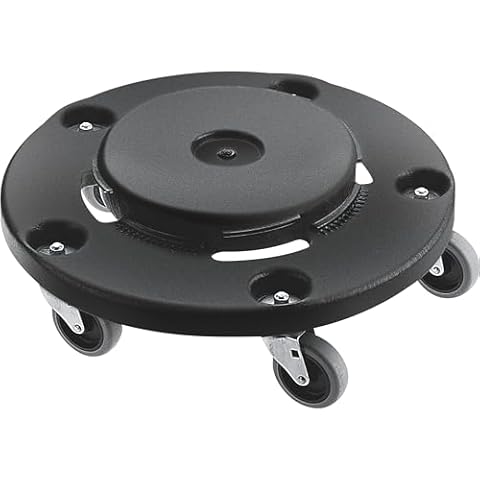 Rubbermaid Commercial Products Brute Trash Can Dolly with Wheels, Black, Transports 20, 32, 44 and 55G Brute Containers Cover
