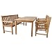Produktbild KMH Teak Gartensitzgruppe Classic mit 150 cm langem Tisch, Bank und Zwei Sessel bietet Platz für 5 Personen (#102203)