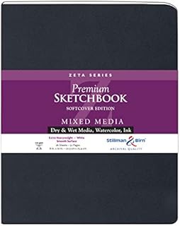 Stillman & Birn Zeta Series Softcover Sketchbook, 8" x 10", 270 GSM (Extra Heavyweight), White Paper, Smooth Surface