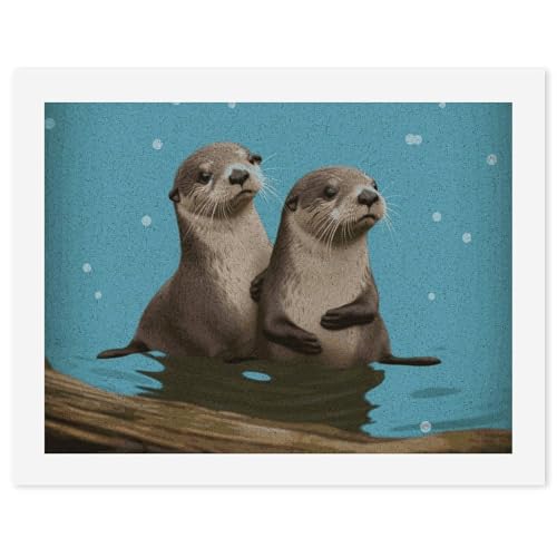 Peinture par numéros loutre pour adulte débutant - Kit canevas complet 30x40 cm