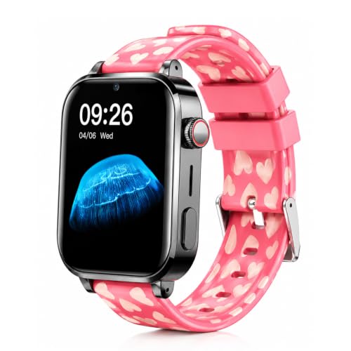 Image of sekyo 4G Smart Watch for Kids | AI Learning Coach, Whatsapp, Video Calling, GPS Tracker, Health Monitoring, Habit Coach| Edu-Games, Step Count (Pink, Neo Fit)