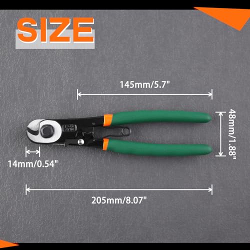 SPEEDWOX Heavy Duty Wire Cutters for Crafting Stainless Steel Wire Rope Cable, Metal, Up to 3mm; Chrome-Molybdenum Steel - Image 4