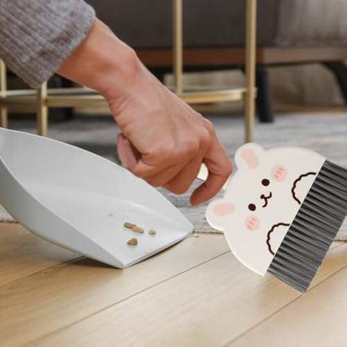 2 Stk Handfeger und Schaufel Set, Tischbesen mit Schaufel und Besen, Mini Kehrblech und Handfeger Kleiner Besen und Kehrschaufel Set, Kehrset Kehrgarnitur Handbesen für Haus Büro Haustier Reinigung