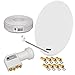 Produktbild HD Digital SAT Anlage 80cm + Quad LNB 4 Teilnehmer + 50m Koaxial Kabel HQ-135 Pro 4-fach geschirmt zum Empfang von DVB-S/S2 Full HD 3D Ultra HD (UHD) Signale + Stecker Gratis dazu im SET