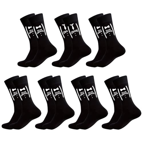 LADY & HOME Groomsmen Socks for Men - Wedding Gifts, Proposal Gift, Groom Bestman Novelty Cotton Socks