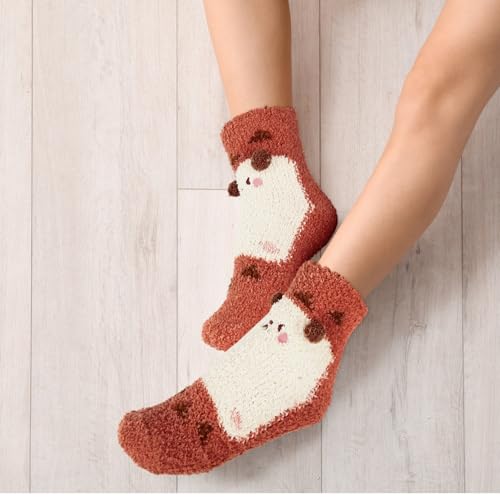 Image of Benefeet Sox Funny Animal Fuzzy Socks for Women Girls - Cute Fluffy Slippers, Cozy Warm Winter Plush Sleeping Socks