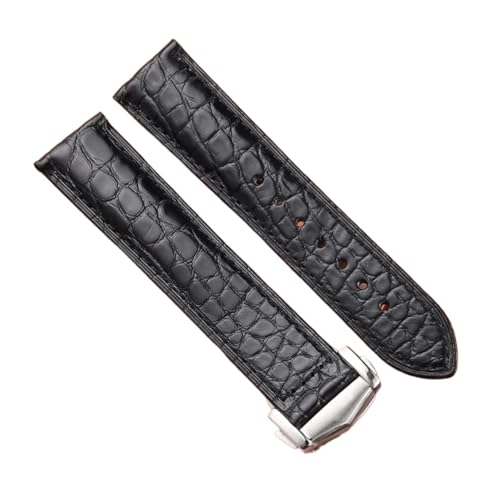 Bracelet montre cuir crocodile résistant compatible Omega