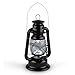 Gerson 11-Inch Black Metal 17 LED Hurricane Lantern with Dimmer Switch