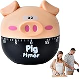 Temporizador de cocina, 2, 5x2, 3, lindo temporizador de huevo de cerdo de dibujos animados, mecánico manual, temporizadores de cocina de plástico ABS de 60 minutos para cocinar, hervir huevos.