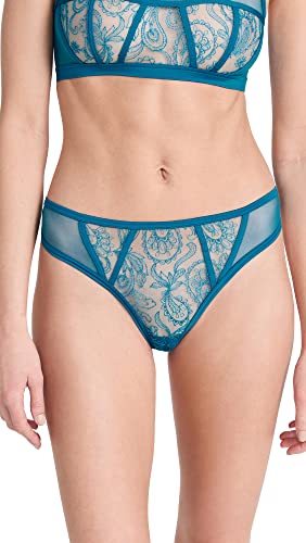 Cosabella Women's Sardegna Embroidered Thong, Paisley, Blue, M-L #TOP7