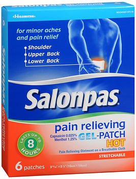 Salonpas Pain Relieving Gel-Patches Hot - 6 Ct, Pack of 5