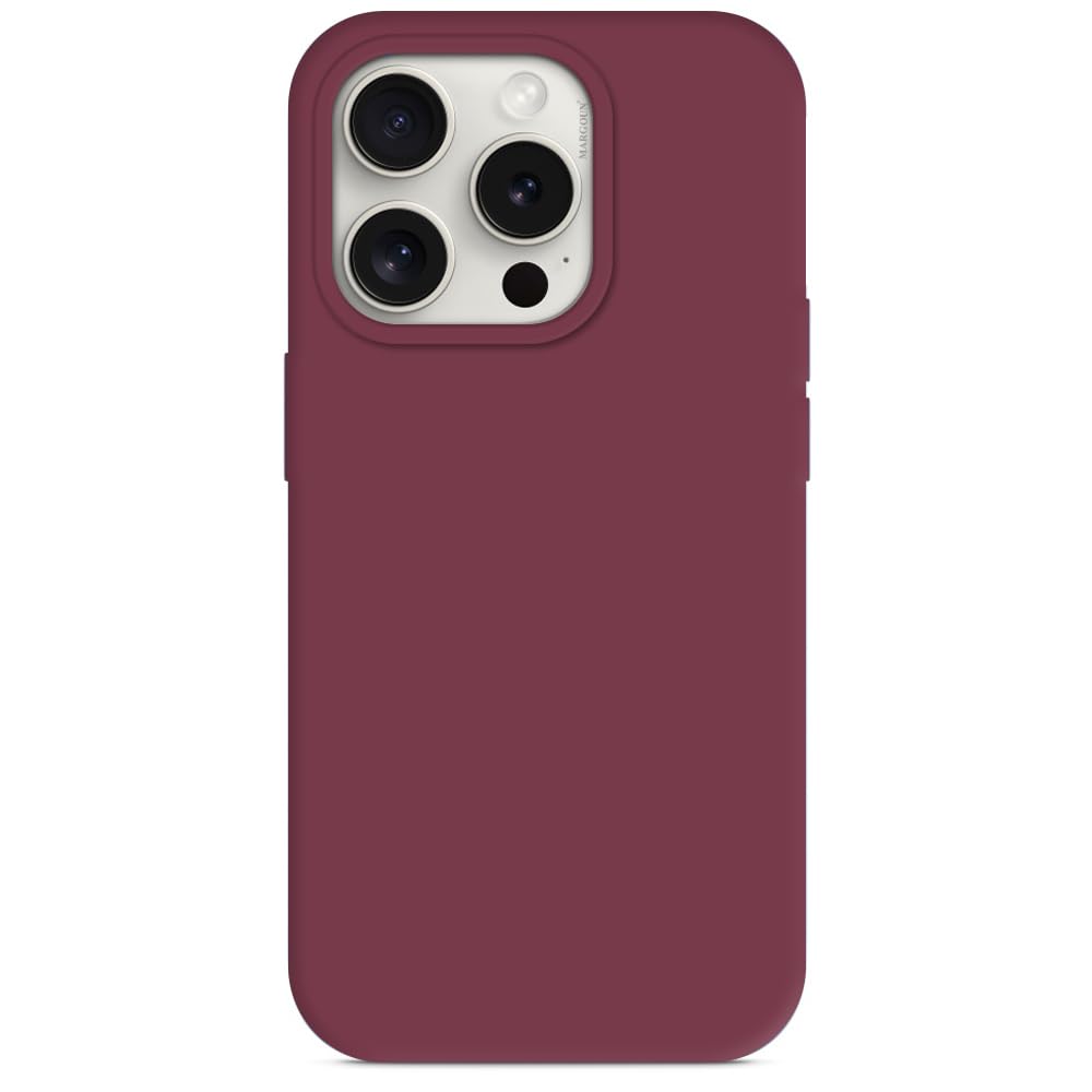 MARGOUN for iPhone 15 Pro Max Case Silicone Soft Protective Cover (Cherry, 15 Pro Max)