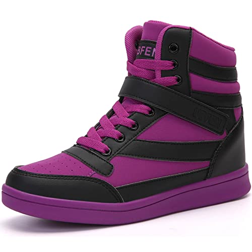 UBFEN Womens High Top Sneakers with Hidden Wedge Heel Ankle Support Boots