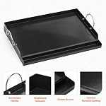 Onlyfire Universal BBQ Griddle with Handles for Charcoal/Gas Grills, Ceramic Coated Non-Stick Flat Top Griddle for Outdoor Cooking, 23" x 16"