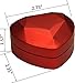 LAODA LED Heart Shaped Ring Box for Wedding, Proposal, Engagement, Valentine' Day, Christmas...Luxury LED Ring Jewelry Gift Case Box with Light for Women Men (Red LED Ring Box Heart Shaped)
