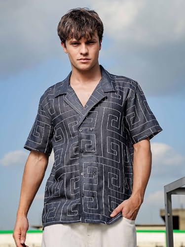 Image of Lymio Regular Fit Shirt for Men|| Men Stylish Regular Fit Shirt (Linen-E-Squre)