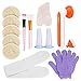 Facial massage Tools Set Skin Care Kit, Ice Roller Face Gua Sha Facial Tool, Exfoliating Loofah Sponge Pads, Face Massaging Gloves, Cupping Set Massage Therapy Cups, Nice Gift for Mom Wife Girlfriend
