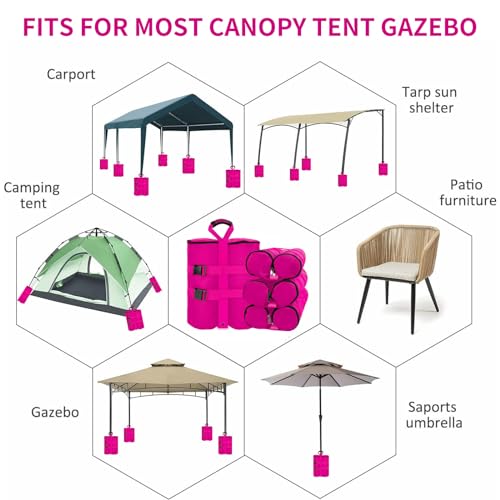Jorohiker Canopy Weight Bags Set of 4, 1680D Heavy Duty Leg Canopy Weights Sand Bags for Pop up Canopy Tent,Instant Outdoor Sun Shelter Canopy,Patio Umbrella