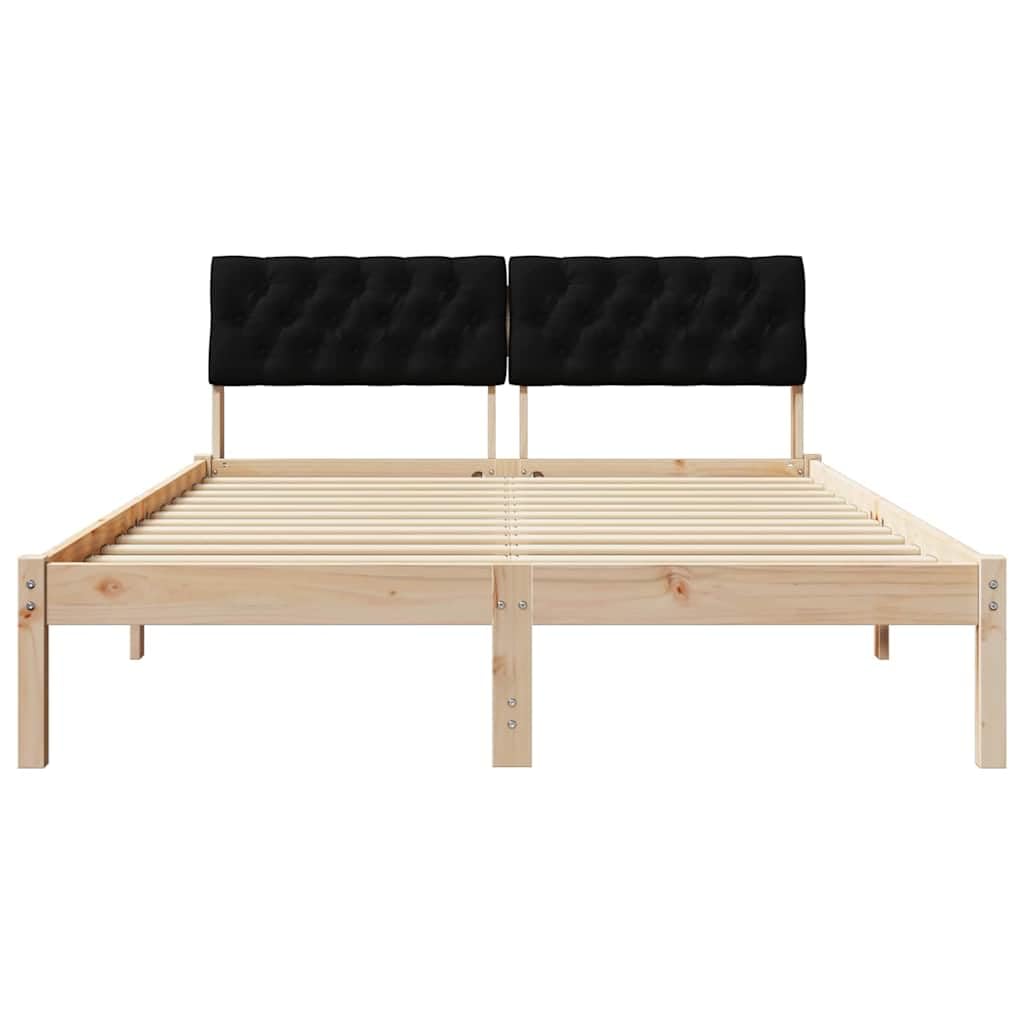 lite drewno sosnowe tapicerowane oparcie 150 x 200 cm brązowy