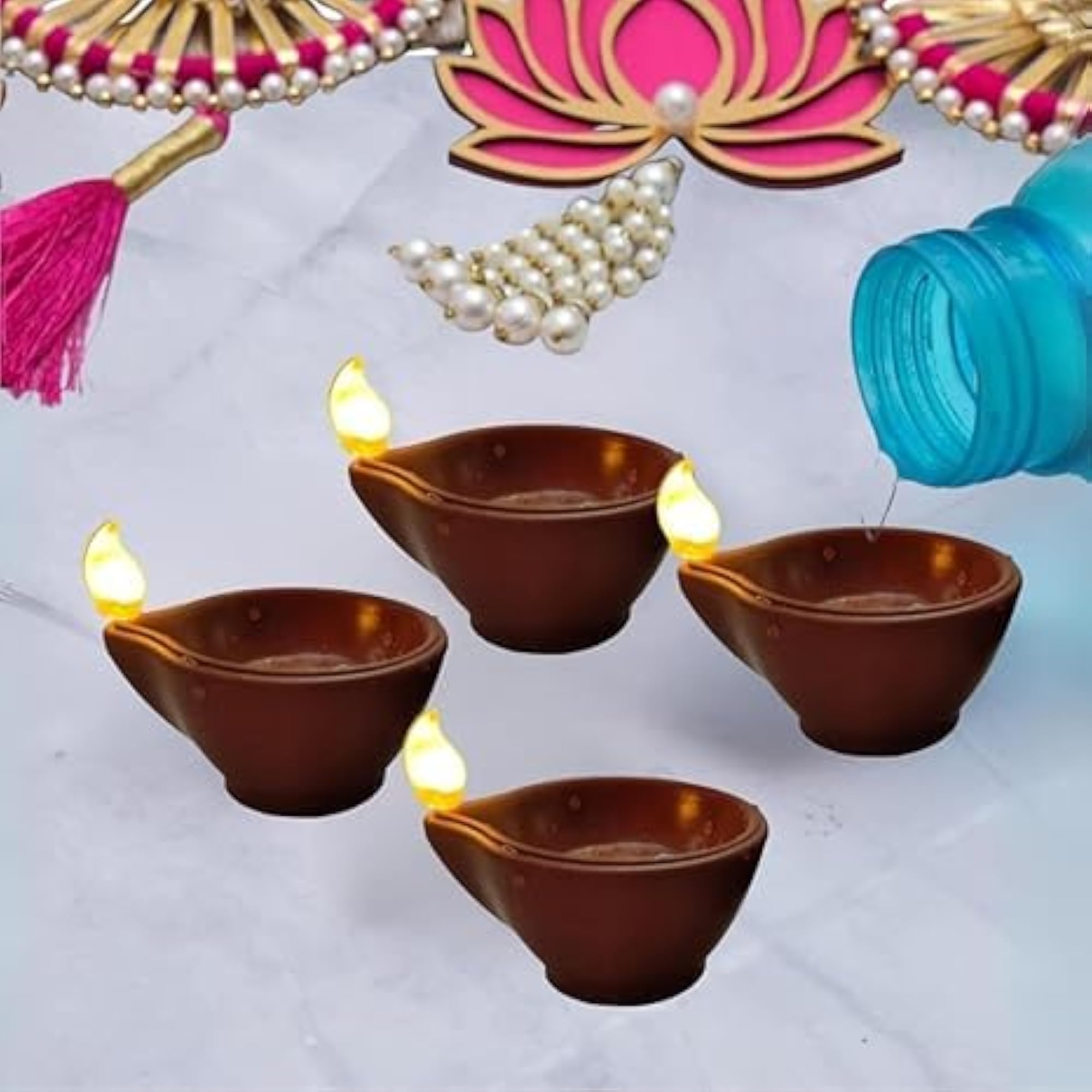 DEV LED Diya Lights for Home Decoration, Pack of 6