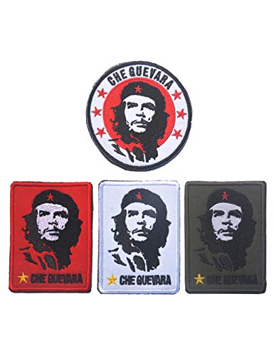 4 PCS AliPlus Che Guevara Patch Tactical Morale Military Patch Embroidery Patch Hook and Loop for Backpacks Caps Hats Jackets(01)