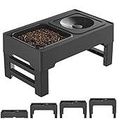 ELS PET Elevated Dog Bowls, Adjustable Raised Dog Bowl with Slow Feeder Dog Bowl and Dog Water Bo...