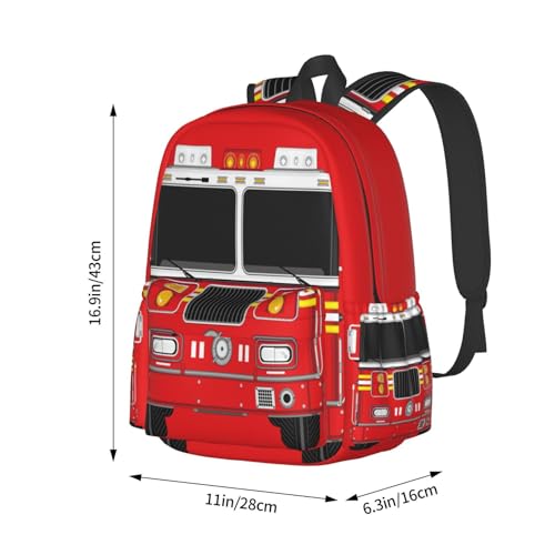 Fire Truck Backpack School Bag Lightweight Bookbag Laptop Travel Daypack For Kids Girls Boys Teens3