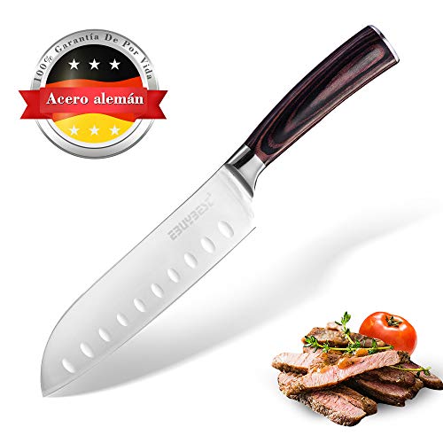 Ebuybest Cuchillos de Cocina Profesionales, Cuchillo Santoku 8