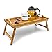 Produktbild Relaxdays Betttablett klappbar, Essenstablett mit Füßen, Frühstück im Bett, Bambus & MDF, HxBxT: 23 x 60 x 30 cm, natur