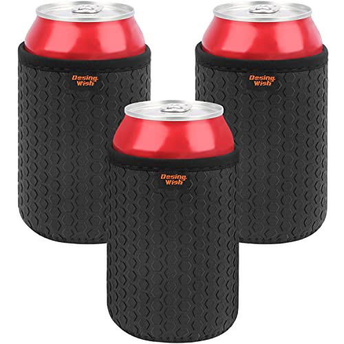 Desing Wish 3 Piezas 12 oz Can Cooler Sleeve Standard Coke Can Sleeve Antideslizante Soporte de Neopreno Manga Aislante...