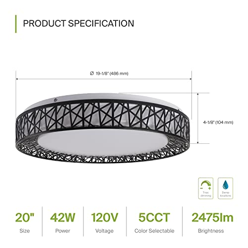 Plafonnier LED moderne pour cuisine et chambre à intensité variable - 5
