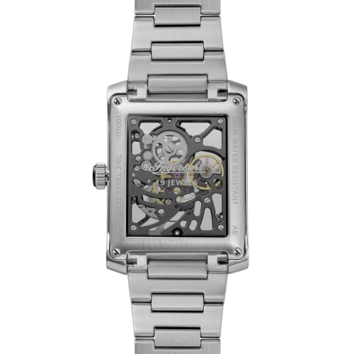 Ingersoll The Spur Mens 47mm Analogue Watch with Black Skeleton Dial and Silver Stainless Steel Bracelet I17001