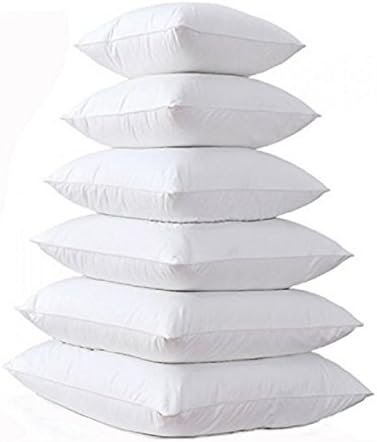 EGYPTO - White Duck Feather Cushion Pad Inner Insert - 100% Natural Cotton Anti Dust Mite And Down Proof Cover - Double Stitched Seams - Non Allergenic - Machine Washable (Pack Of One, 16" x 16")