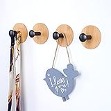 BeiLeiNiceHK Self Adhesive Hooks, Bamboo Robe Hooks Reusable Seamless Hooks, Heavy Duty Adhesive...
