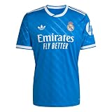 adidas Real Madrid 25/26 Men's Third Jersey (US, Alpha, Medium, Regular, Regular, Blue Bird)