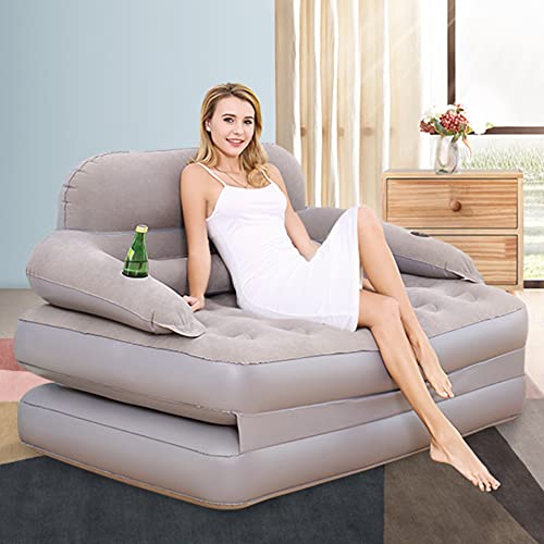 AUNIVO Colchón de Aire Inflable, Cama de Viaje portátil 4 en 1 | Ocio Plegable Sofá Cama Invitado Lazy Sofá Silla/Hogar/Camping/Viajes