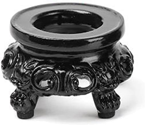 Rosojodg Présentoir en bois noir pour sphère de cristal, support de boule de quartz, base en bois creux pour boule de cristal, globe de cristal, décoration...